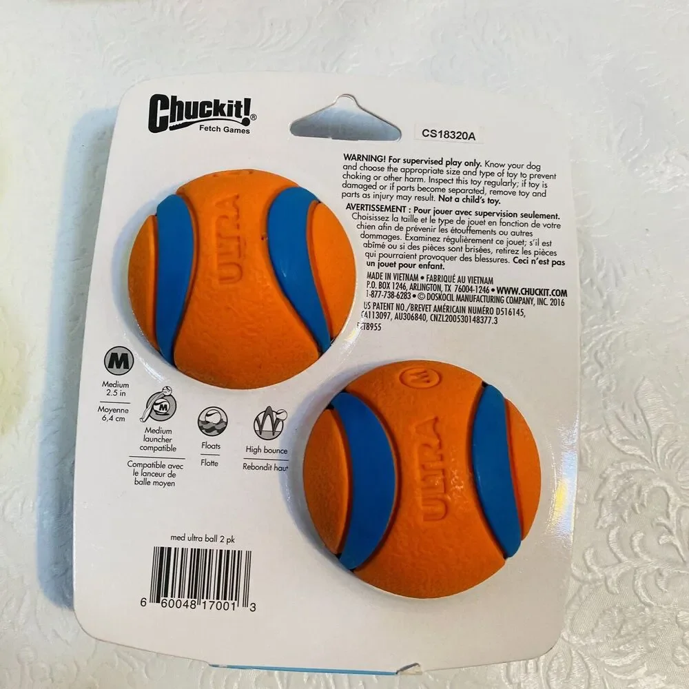 LOT Dog Toys Chuckit Ultra and Kong SqueakAir Balls